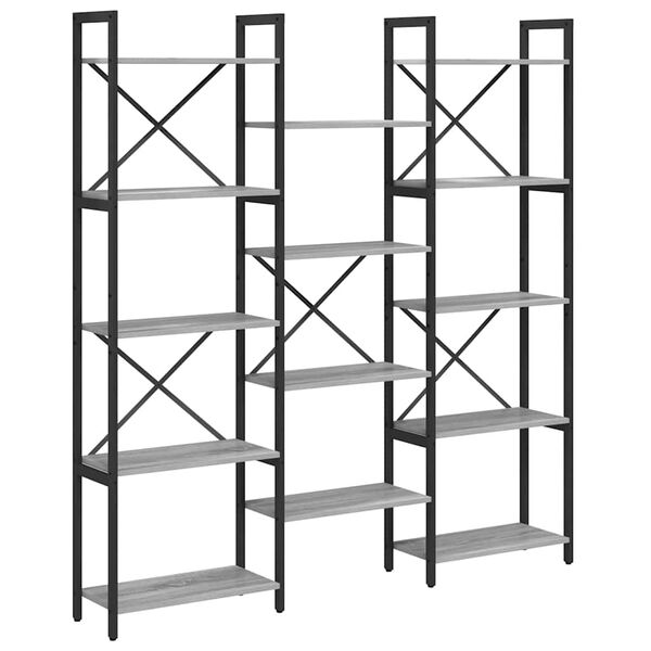 vidaXL Polica Sivi hrast sonoma 156 x 25 x 167 cm Konstruirano drvo