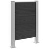 vidaXL Ograda za kante za smeće Siva 85 x 12 x 115 cm Aluminij i WPC