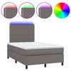 vidaXL Krevet box spring s madracem LED sivi 120x200cm od umjetne kože