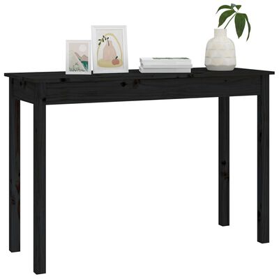 vidaXL Konzolni stol crni 110 x 40 x 75 cm od masivne borovine