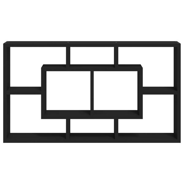 vidaXL Zidna polica za izlaganje s 8 odjeljaka crna