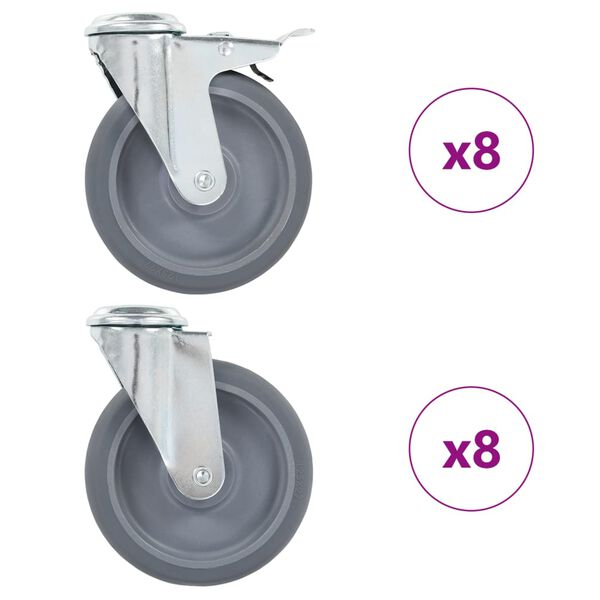 vidaXL Okretni kotačići s otvorom za vijke 16 kom 125 mm