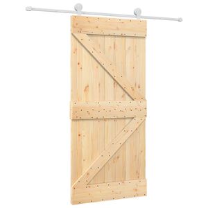 vidaXL Klizna vrata 95 x 210 cm Čvrsta borovina (neobrađena)