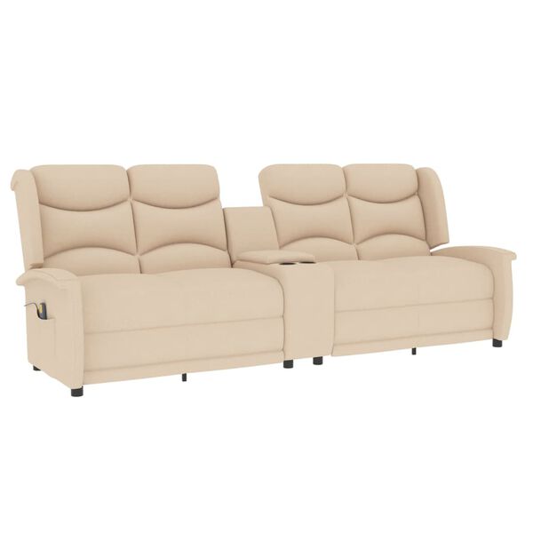 vidaXL Masažni četverosjed s držačem čaša krem