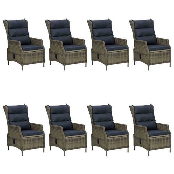 vidaXL 9-dijelni vrtni blagovaonski set smeđi