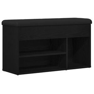 vidaXL Klupa za cipele Crna 80 x 30 x 45 cm Konstruirano drvo