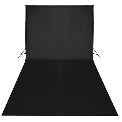 vidaXL Studijski set crna pozadina sustav za podršku 600 x 300 cm i svjetla