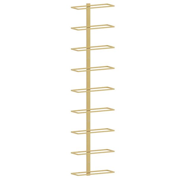 vidaXL Zidni stalak za vino za 9 boca zlatni željezni