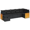 vidaXL 7-dijelni set vrtnih sofa od poliratana s jastucima crni