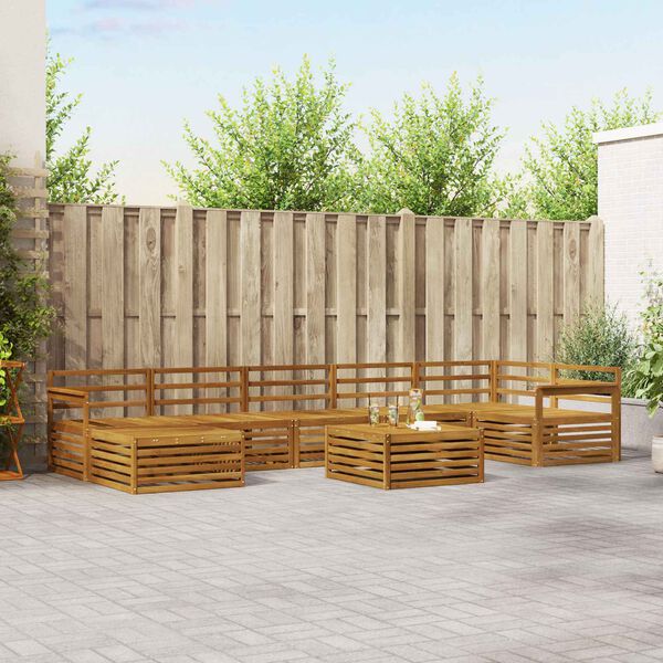 vidaXL Setovi sofa 8 pcs Prirodna Čvrsto drvo akacije