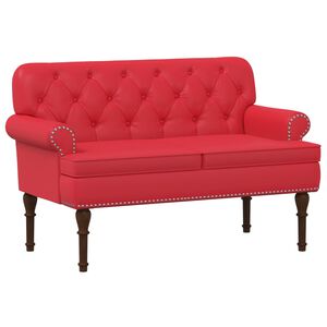 vidaXL Ljubavni kauč s gumbima Crvena 120 x 65 x 77 cm Umjetna koža