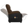 vidaXL Masažna fotelja na podizanje od tkanine tamnosmeđa