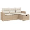 vidaXL 4-dijelni set vrtnih sofa s jastucima bež od poliratana