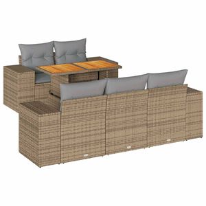 vidaXL 6-dijelni set vrtnih sofa s jastucima bež od poliratana