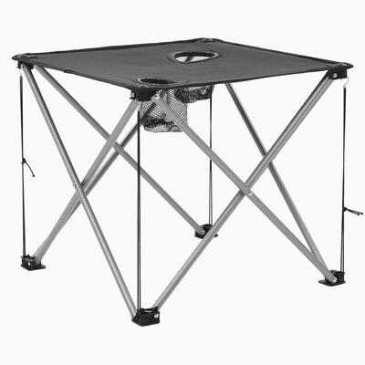 vidaXL 3-dijelni set stola i stolica za kampiranje sivi