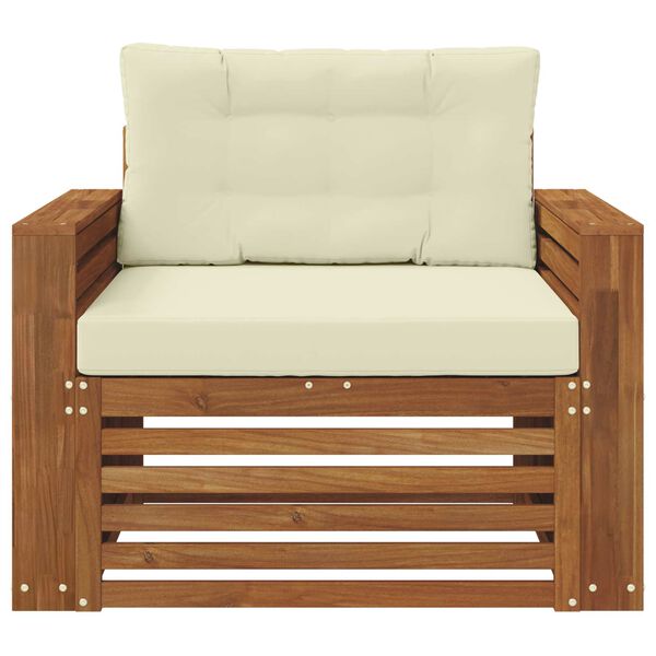 vidaXL Set vanjskih sofa Čvrsto drvo akacije i poliester Prirodna