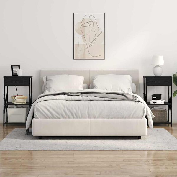 vidaXL Noćni ormar 2 pcs Crni hrast 41 x 31 x 76 cm Konstruirano drvo