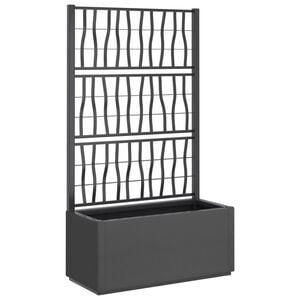 vidaXL Vrtna sadilica s re&scaron;etkom tamnosiva 80 x 36 x 140 cm PP
