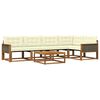 vidaXL Set vanjskih sofa s jastukom 6 pcs Prirodna i krem