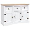 vidaXL Komoda od borovine meksički asortiman Corona bijela 132x43x78cm