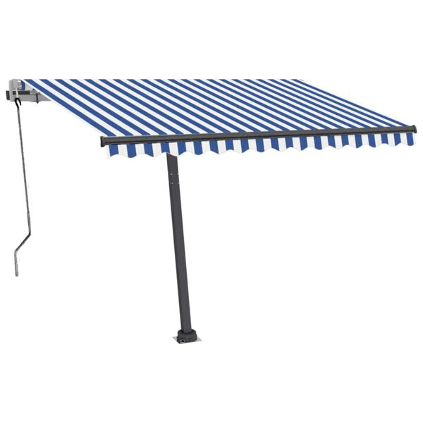 vidaXL Automatska tenda sa senzorom LED 300x250 cm plavo-bijela
