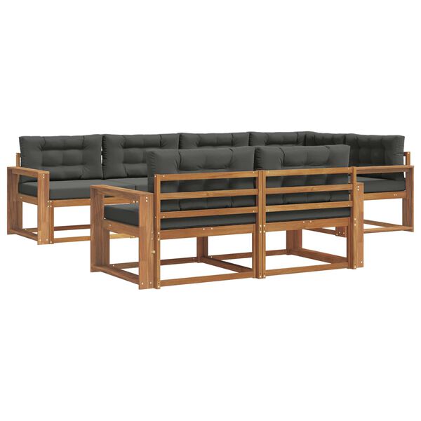 vidaXL Set vanjskih sofa s jastukom 7 pcs Prirodna i antracit