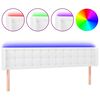 vidaXL LED uzglavlje bijelo 163x16x78/88 cm od umjetne kože