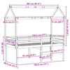 vidaXL Visoki krevet s krovom 75 x 190 cm od masivne borovine