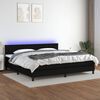 vidaXL Krevet box spring s madracem LED crni 200x200 cm od tkanine