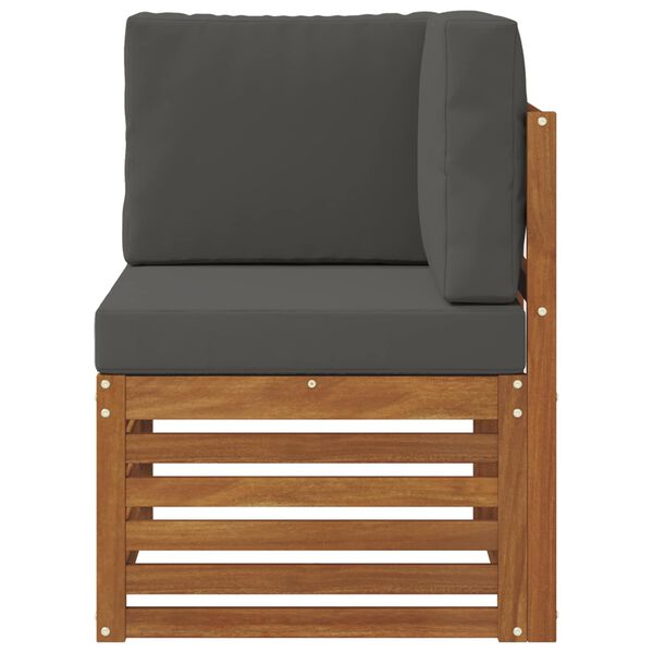 vidaXL Vanjski kutni kauč Čvrsto drvo akacije Prirodna