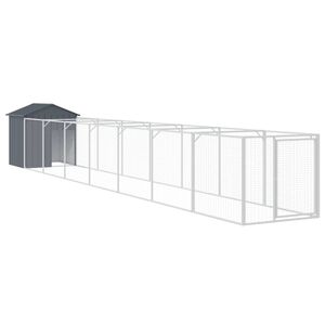 vidaXL Kućica za pse s krovom antracit 117x813x123 cm pocinčani čelik