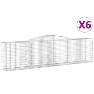 vidaXL Lučne gabionske ko&scaron;are 6 kom 400x50x100/120cm pocinčano željezo