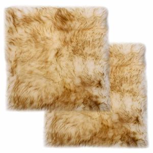 vidaXL Jastučići za stolice 2 kom smeđi pro&scaron;arani 40x40 cm ovčja koža