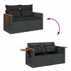 vidaXL 6-dijelni set vrtnih sofa s jastucima crni od poliratana bagrem