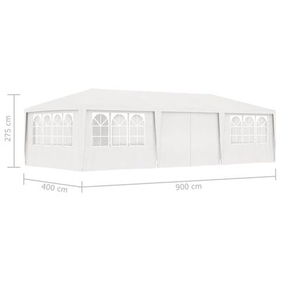 vidaXL Profesionalni šator za zabave 4 x 9 m bijeli 90 g/m²