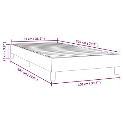 vidaXL Okvir za krevet s oprugama tamnosivi 100 x 200 cm od tkanine