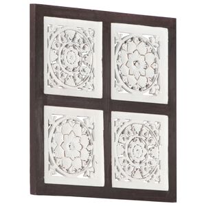 vidaXL Ručno rezbareni zidni panel MDF 40 x 40 x 1,5 cm smeđe-bijeli