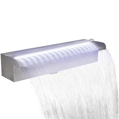 Pravokutna fontana za bazen s vodopadom LED nehrđajući čelik 45 cm
