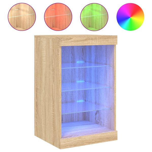 vidaXL Komoda s LED svjetlima boja hrasta sonome 41x37x67 cm