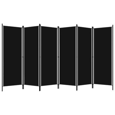 vidaXL Sobna pregrada sa 6 panela crna 300 x 180 cm
