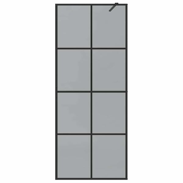 vidaXL Zid za walk-in tuš Crna 80 x 195 cm Staklo otporno na udarce
