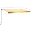 vidaXL Samostojeća automatska tenda 450 x 300 cm žuto-bijela