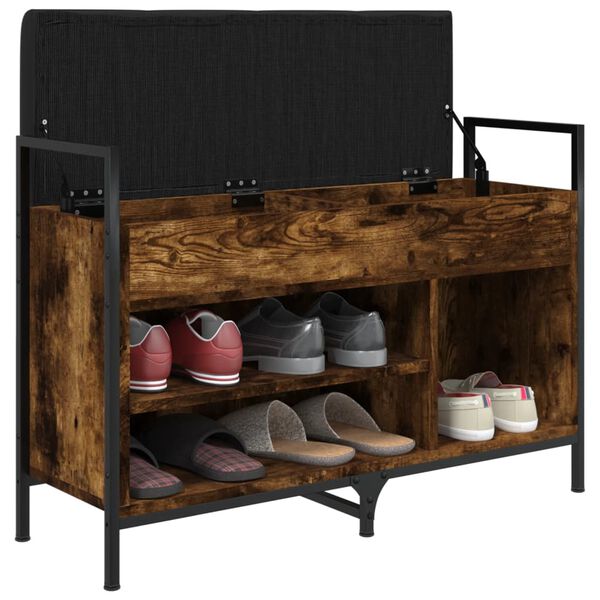 vidaXL Klupa za cipele boja dimljenog hrasta 85,5x32x57,5 cm drvena