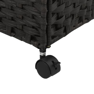 vidaXL Košara za rublje s kotačima crna 60 x 35 x 60,5 cm od ratana