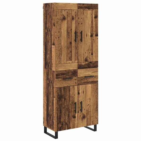 vidaXL Highboard Staro drvo 69,5 x 34 x 180 cm Konstruirano drvo