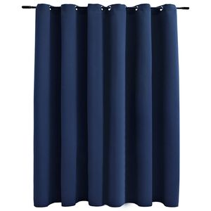 vidaXL Zavjesa za zamračivanje s metalnim prstenima plava 290 x 245 cm