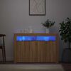 vidaXL Komoda s LED svjetlima boja hrasta sonome 115,5 x 30 x 75 cm