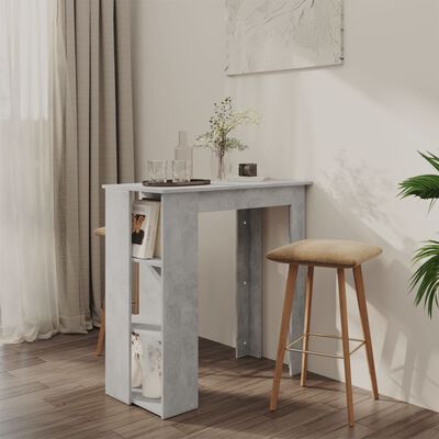 vidaXL Barski stol s policom siva boja betona 102x50x103,5 cm iverica