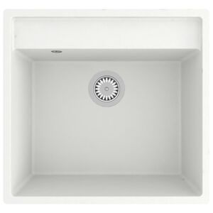 vidaXL Kuhinjski sudoper s otvorom protiv prelijevanja bijeli granitni