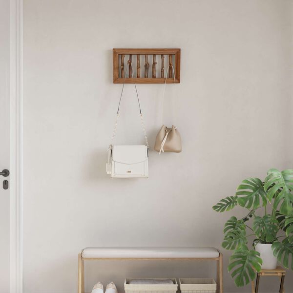 vidaXL Vje&scaron;alica Smeđa 50 x 11 x 25 cm Čvrsto mahagonijsko drvo